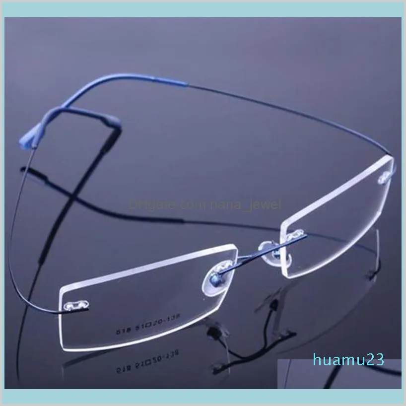 Okulary przeciwsłoneczne Akcesoria Moda Vintage Retail 9 Kolory Lekkie Drogowe Okulary Pamięć Titanium Eyeglasses Spektakl Recepta O