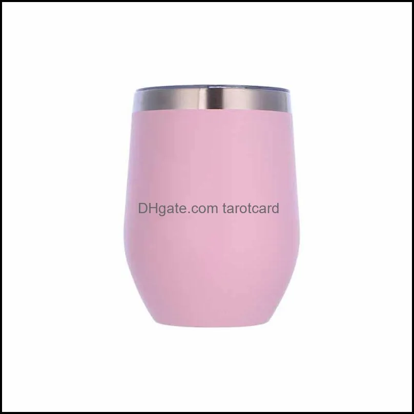 12oz stainless steel mug wine cups eggs shaped mug cup beer wine coffee glass thermos cup drinkware mugs with lid free