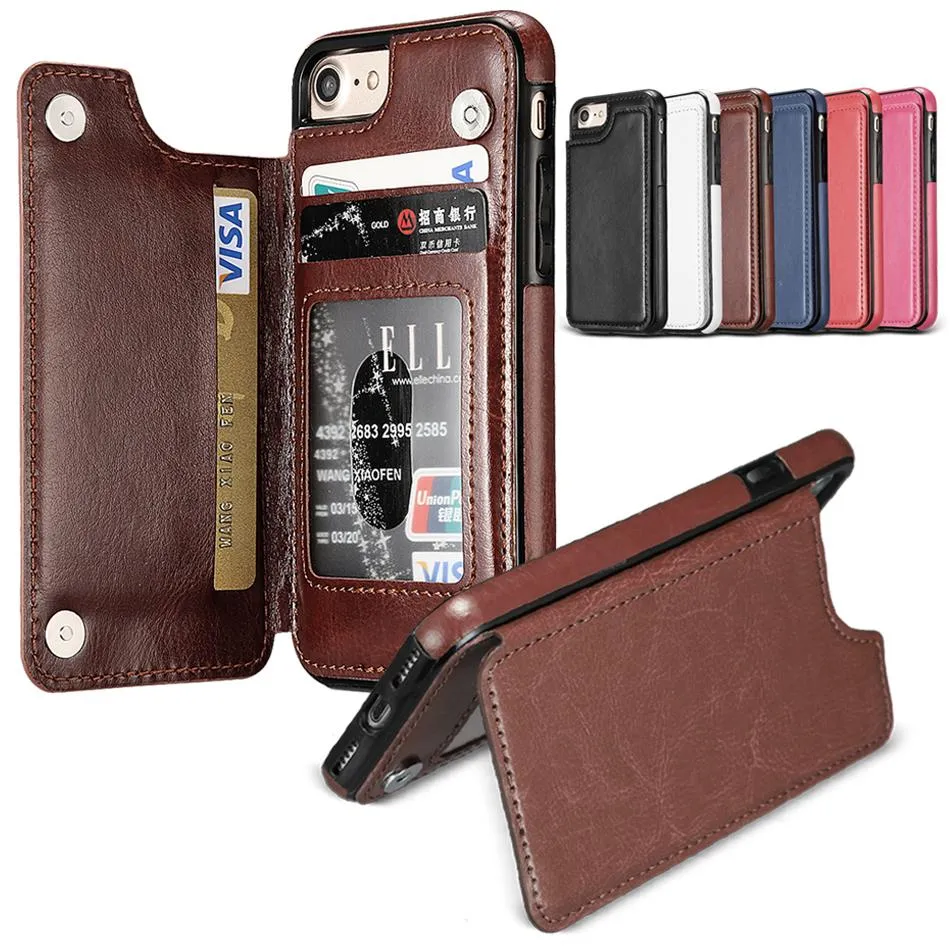 PU Leather Flip Crex Card Slot for Samsung Note 20 S20 iPhone 14 13 12 Mini 11 Pro Max XS XR 7 8 with Opp Bag