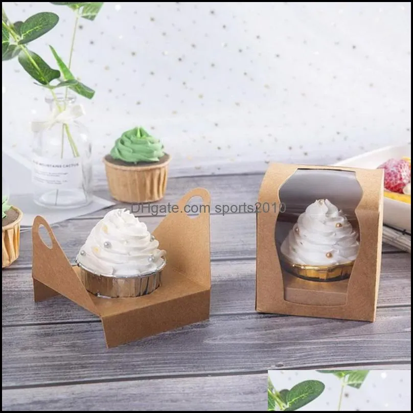 10PCS Kraft Cake Container Premium Party Favors Presents Gifts Cake Box