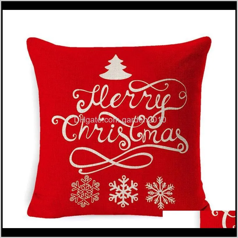 christmas cushion cover 45*45cm pillowcase sofa cushions pillow cases cotton linen pillow covers home decor xmas decor for home