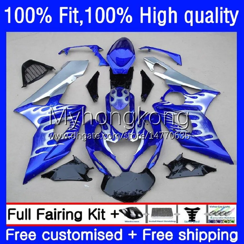 Suzuki GSXR 1000 CC 1000CC Bodywork 26No.151 K5 GSXR1000 05 06 GSXR-1000 2005-2006 GSX-R1000 2005 2006 사출 금형 페어링 블루 불길