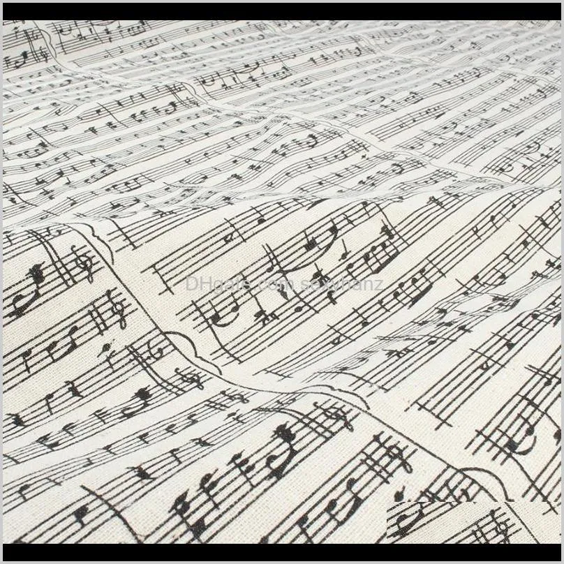 music note printed linen cotton fabric tablecover home decor material craft 150cm wide sold by yard otkk#
