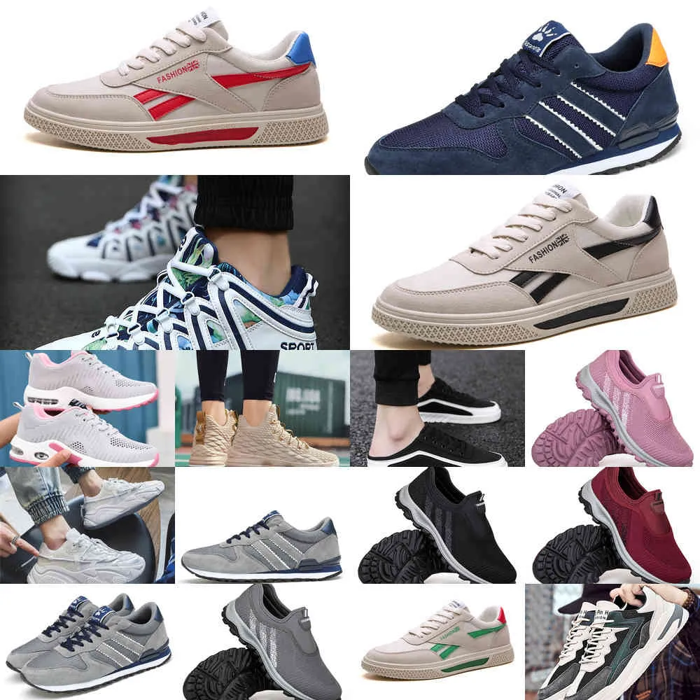 K99H 2021 Men Women Running Shoes Platform Trainers Beige Black Grey Triple White 567 Outdoor