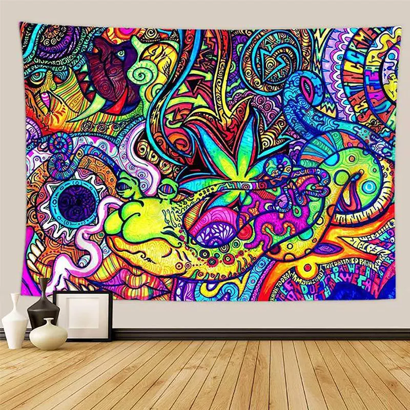 Tapestries Hippie Trippy Tapestry壁掛け毛布のリビングルーム芸術装飾装飾抽象的な装飾