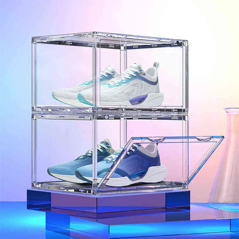 360 graden display zonder doodlopende schoenendoos Volledig transparant Anti-oxidant Schoenverzamelaar Opslag Sport Sneaker Organizer