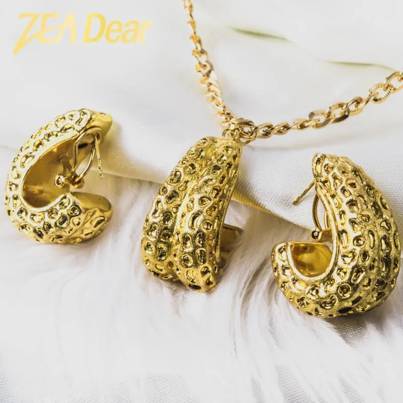 Earrings & Necklace ZEADear Jewelry Copper African Fashion Big Hollow Sets Women Pendent Large Light Style For Wedding Gifts Trendy