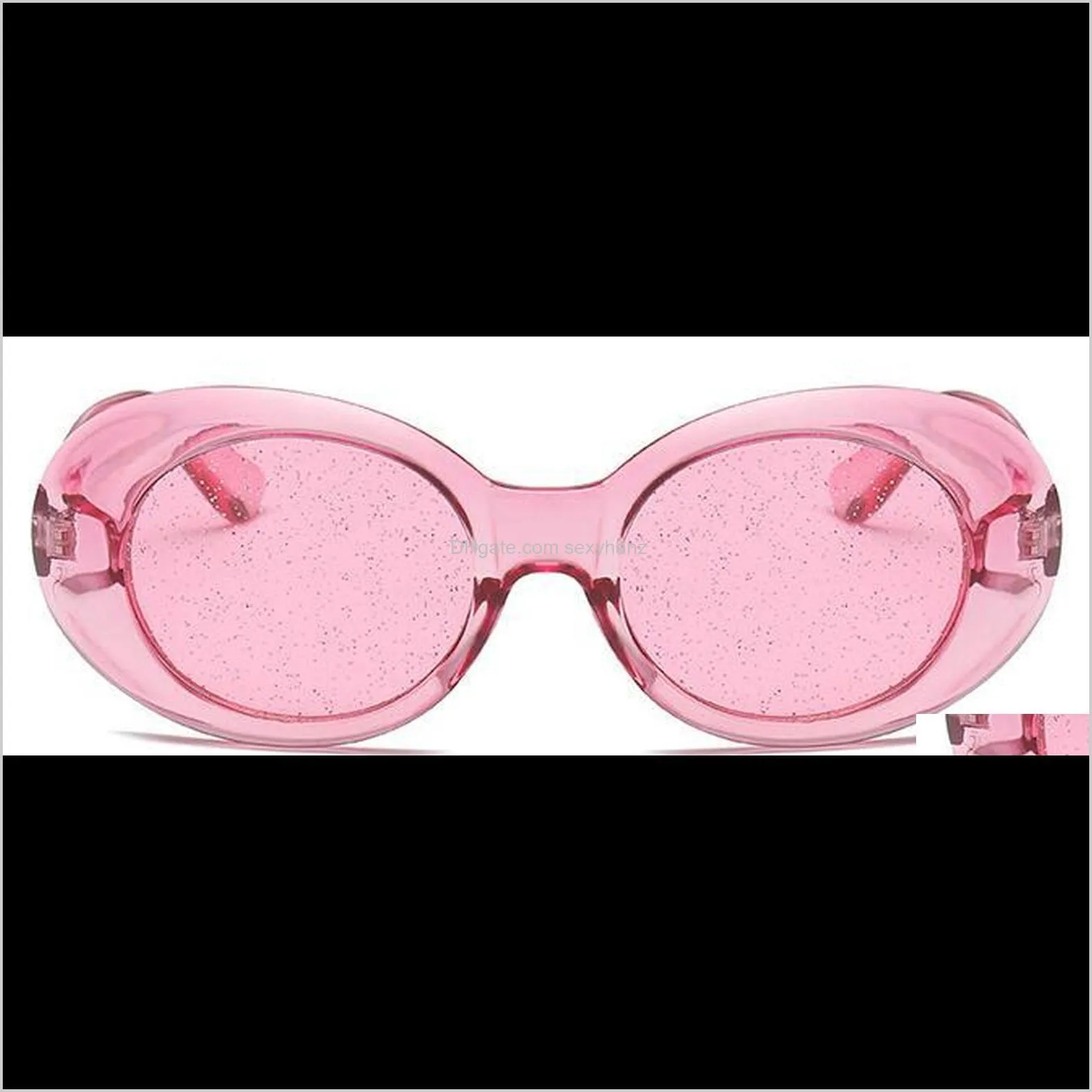 2020 Oval Sunglasses Women Men Oversized Sun Glasses Glitter Lenses Candy Colorful Crystal Frame Sunglass UV400