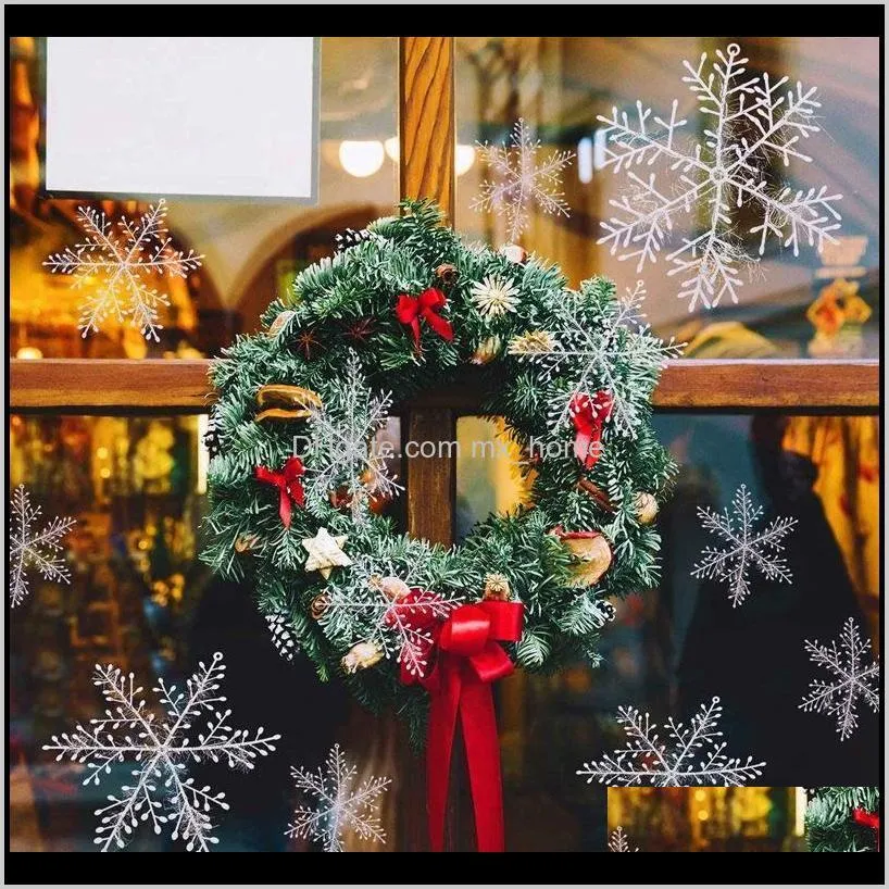 150 pcs christmas white snowflake shape hanging christmas tree 11cm ornament window decoration accessories
