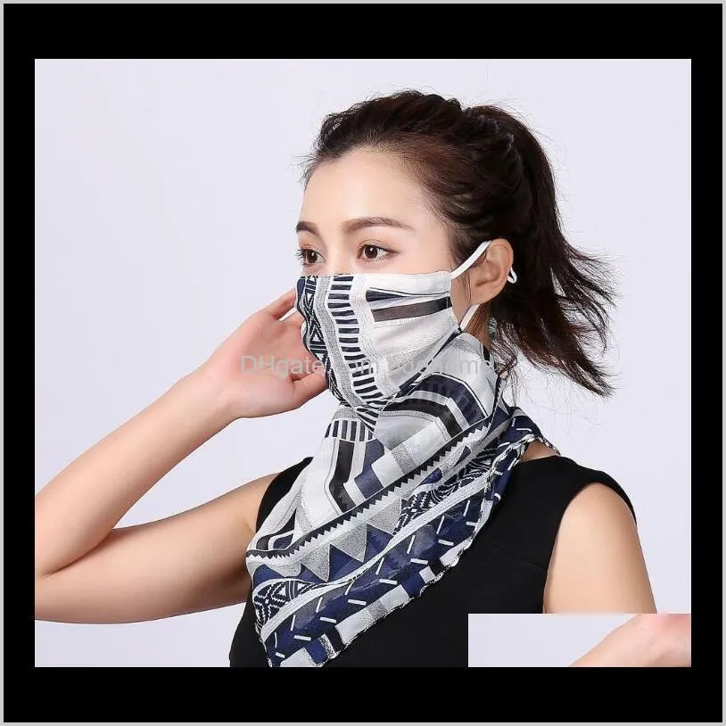 temperament neck breathable mask new spring and summer anti-uv chiffon thin veil sunscreen multi-function large mask scarf gd181