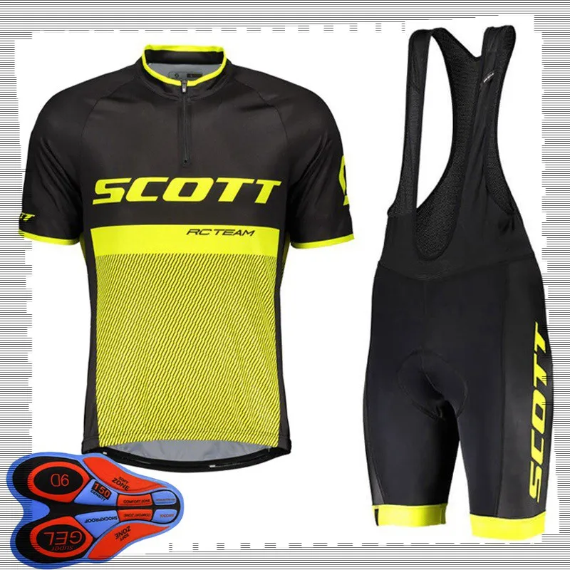 Scott Team Rowerze Krótkie Rękawy Jersey (BIB) Spodenki Zestawy Męskie Letnie Oddychające Road Rower Odzież MTB Outfits Rower Sportowy Y21041489