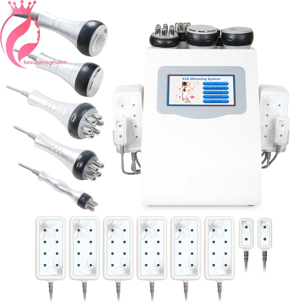 Stock aux États-Unis 40K cavitation ultrasonique amincissant la machine 8 tampons liposuccion LLLT laser RF vide Cavi soins de la peau Salon Spa équipement