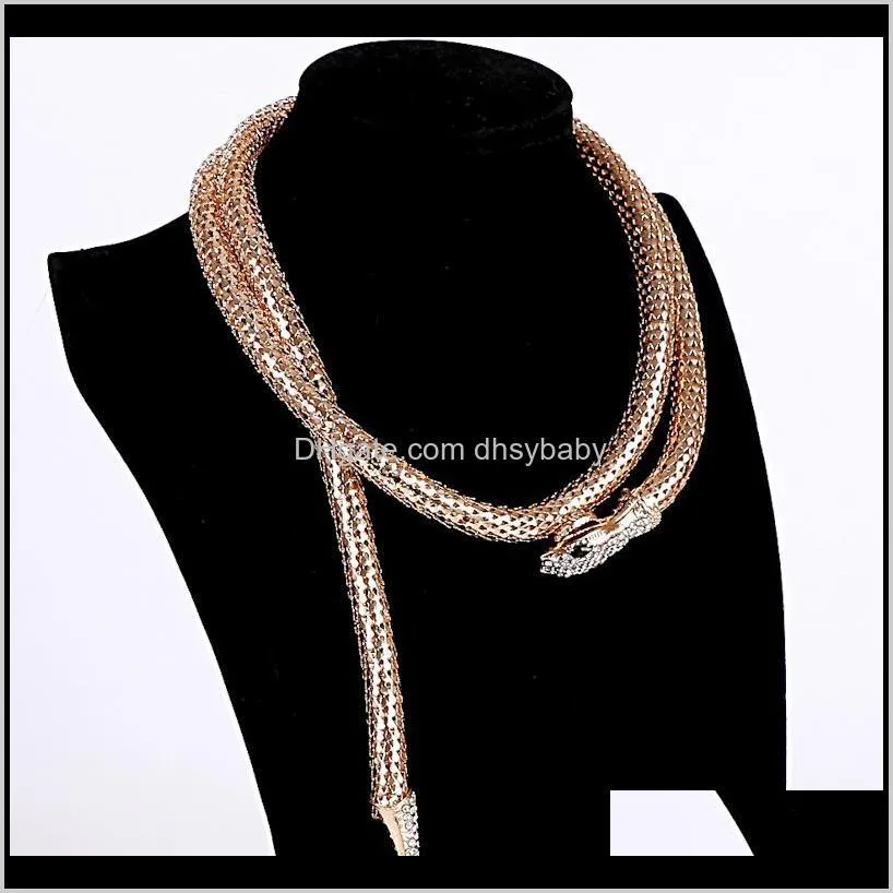 2017 real collares maxi necklace high quality gold/silver plated snake long necklace for women collier femme bijoux jewelry