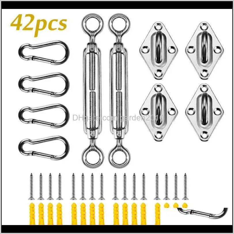 42pcs awning installation accessories rectangular heavy stainless steel installation kit for square triangle shade sail