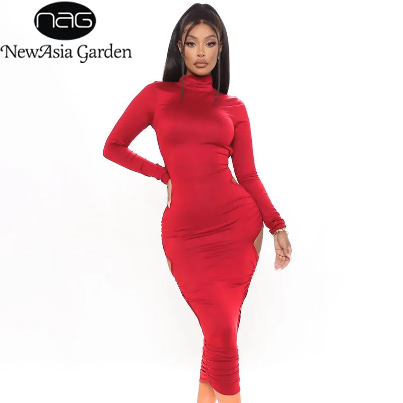 express ribbed turtleneck midi sweater dress Express Women Ribbed Turtleneck Midi Sweater Dress Sandshell Size X-Large NWOT
