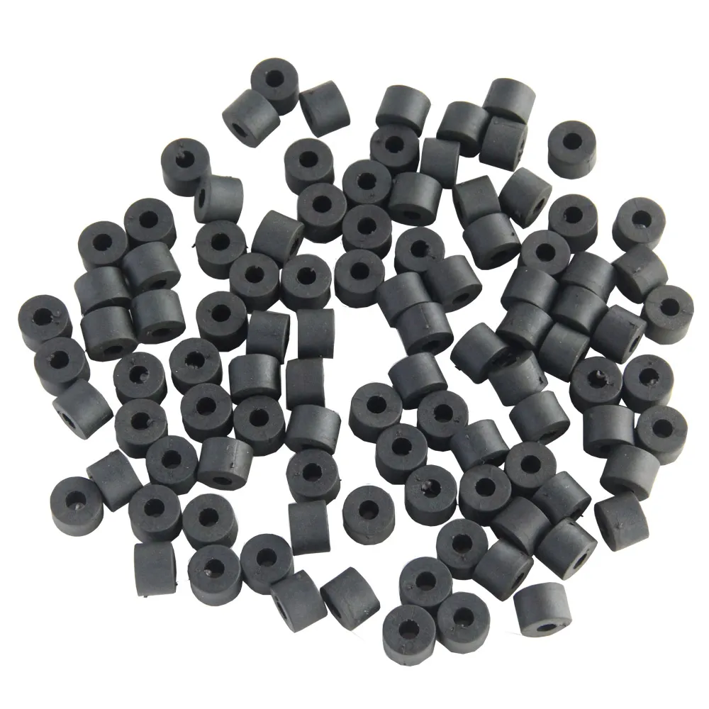 100pcs Holster Spacers Black Nylon Round Rubber Washer 9mm Thick O-Ring Flat Hose Gasket Fastener