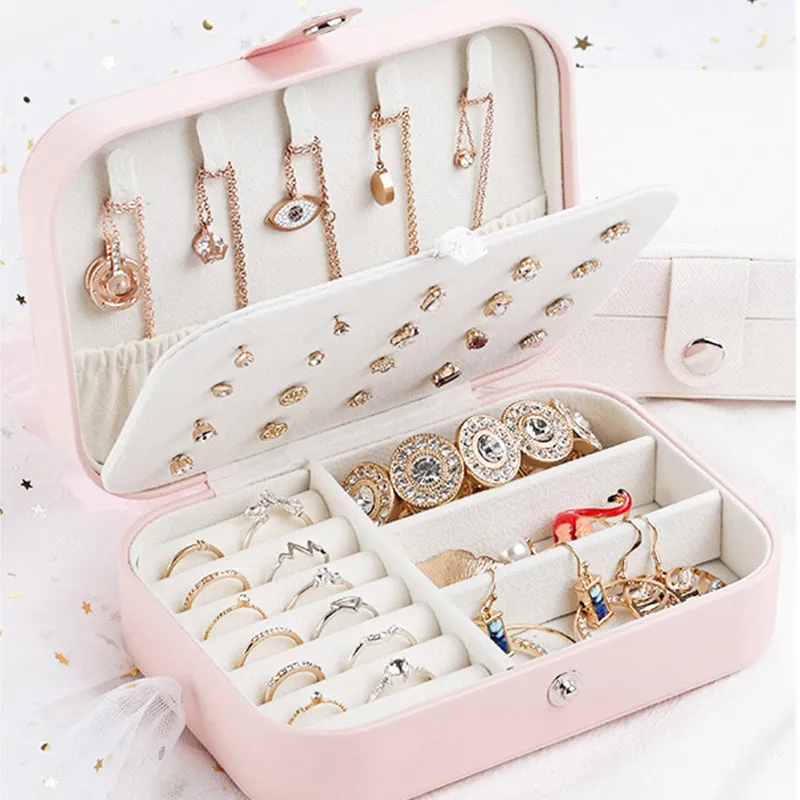 Dropship Jewelry Organizer Jewelry Box For Women Double Layer Travel For Necklace  Earring Rings PU Leather Jewelry Holder Case to Sell Online at a Lower  Price