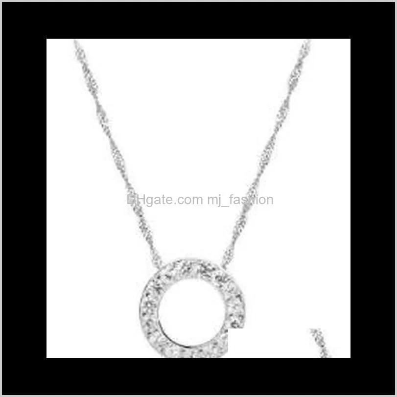 sterling silver pendant necklace luxurious austrian crystal round bronze pendant women beautiful 0023