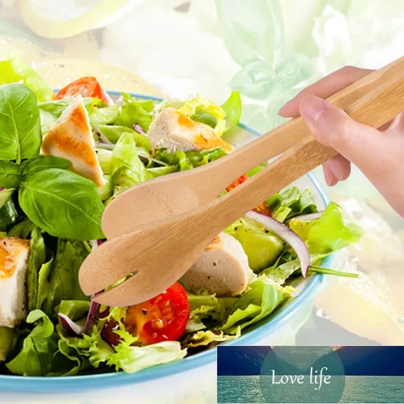 Salada de madeira Tongs Cozinha Tong Para Cooking Serviço Utensils BBQ Tools Pastelaria Chá Clip Braçadeira Bambu Torradeira Torradeira Preço de Fábrica Qualidade