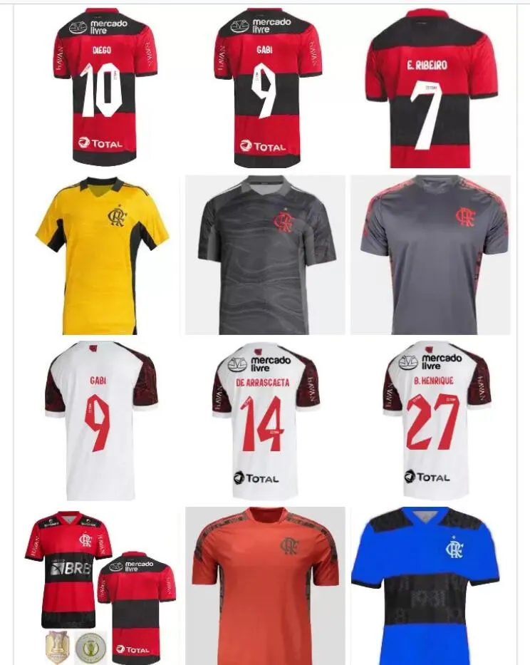Flamengo Soccer Jerseys 2021 2022 Man Dames Shirts Diego E.ribeiro Gabriel B. Gabi Football Jersey Pedro Training Suit Slijtage Camisa Mengo 21 /