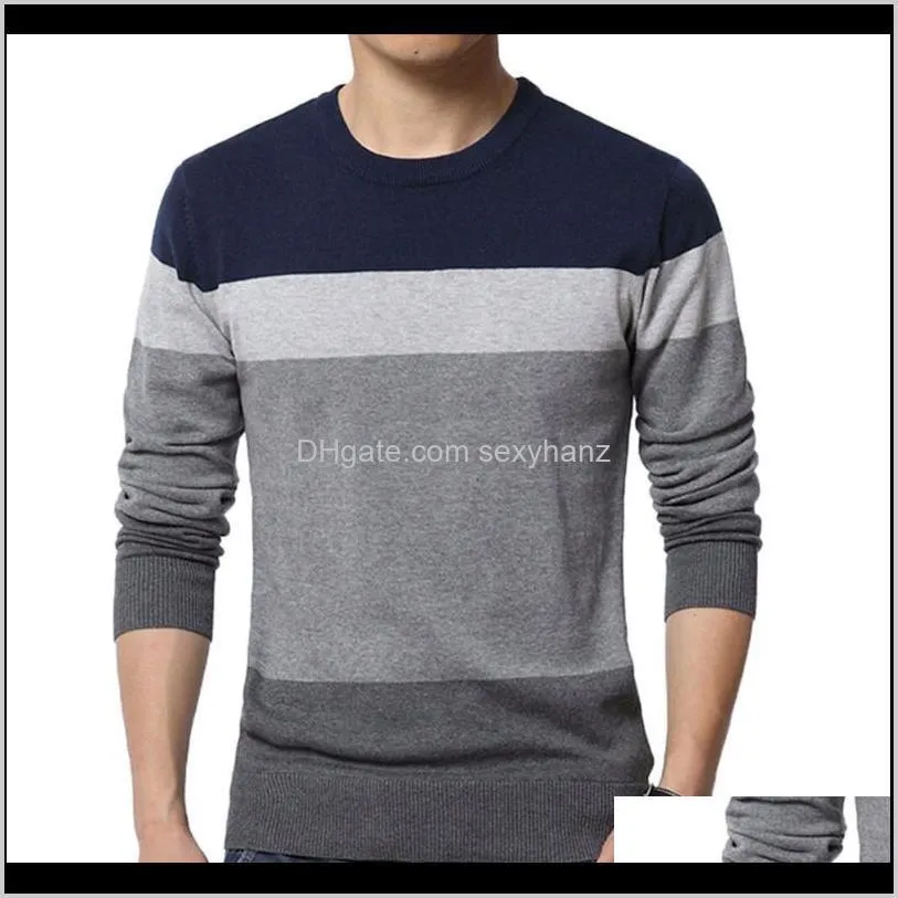 chic men sweaters color block o neck long sleeve pullover sweaters men`s blouse knitted sweater1