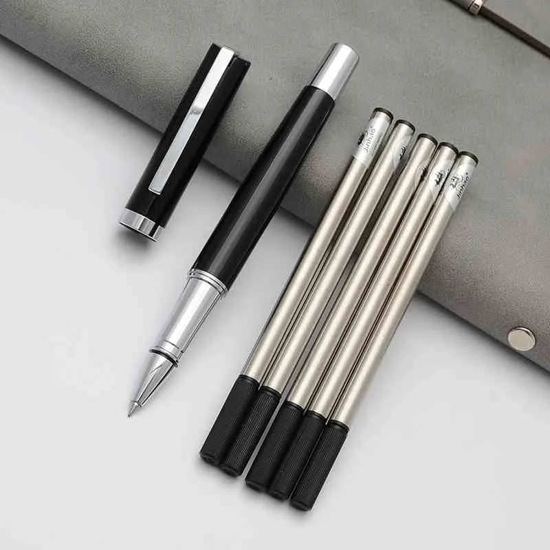 1 pc novo clássico moda gel caneta azul tinta preta roller penas de escritório papel de negócios caneta de esferográfica 0.5mm recarga de recarga 210330
