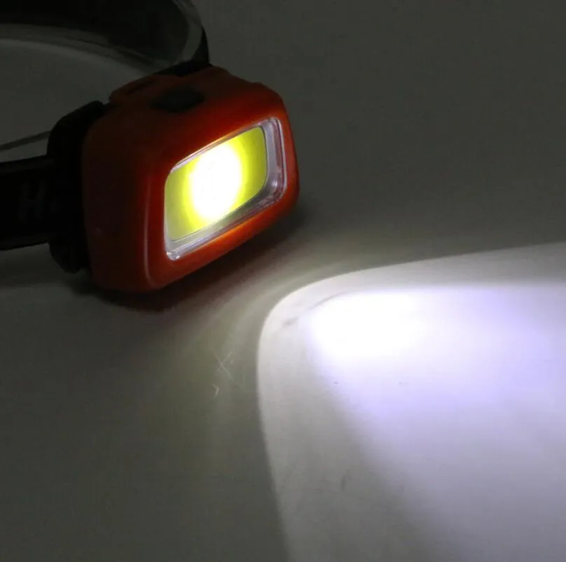 Mini COB LED Headlight Headlamp Head Lamp Flashlight 3xA battery Torch lights Portable Camping Hiking Fishing Hunting headlights