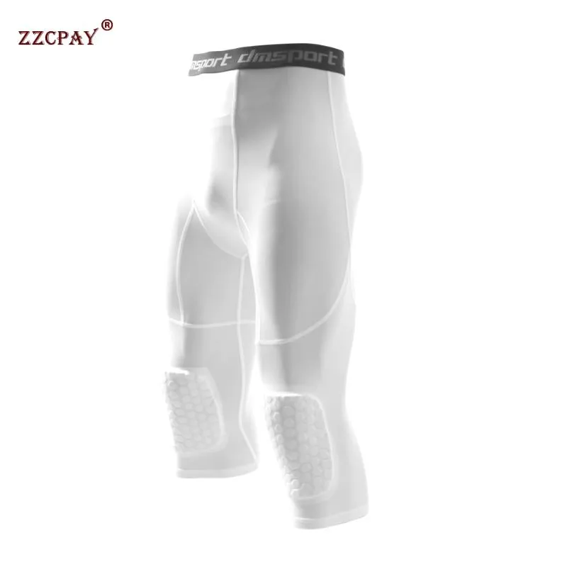 Men039s Safety AntiCollision Pants Basketball Training 34 Tights Leggings  With Knee Pads Protector Sports Compression Trouser7552046 From Rcfs,  $16.51
