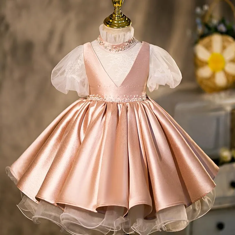 Mädchen Kleider LJW Säugling für Baby Mädchen Spitze Prinzessin Kleid 1. Jahr Geburtstag Taufe Party Geboren Kleidung 6-5T tragen