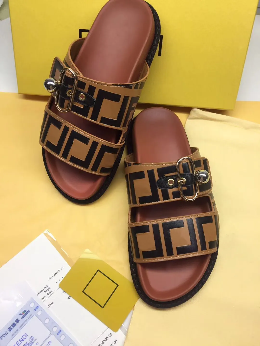 Sapatos chinelos 2021f designer de borracha slides sandálias florescem marrom preto web praia chinelos flor 36-42