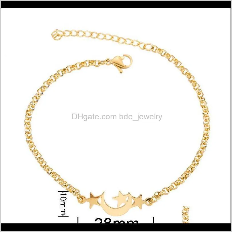 bracelet women`s stainless steel bracelets gifts for women adjustable accessories rose gold moon/star bracelets for women chain