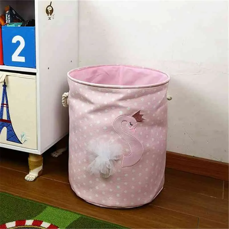 35x40cm kanfas tvättkorg för smutsiga kläder barn leksak förvaring korgar väska arrangör hem tvättorganisation 210423