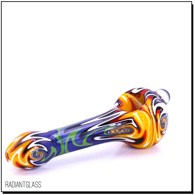 5" colorfull hand-make tobacco pipe marble glass pipes for smoking with great price hookahs