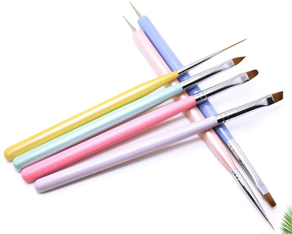 Groothandel Nail Art Borstels 6 Stks Set, Gel Polish Design Pen Painting Tools Builder Liner Puntt voor Salon Thuis DIY Manicure