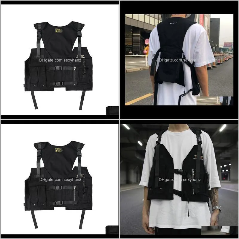 men multi pocket tactical techwear vest black multifunctional waistcoat women harajuku sleeveless jacket chaleco tactico militar men`s