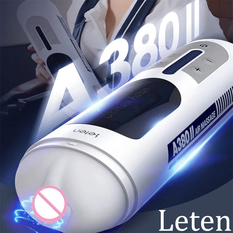 Leten Automatic Piston Telescopic Male Masturbator Real Vagina Sucking Masturbation Sex Toys for Men Handsfree Sex Machine A380 Q0419