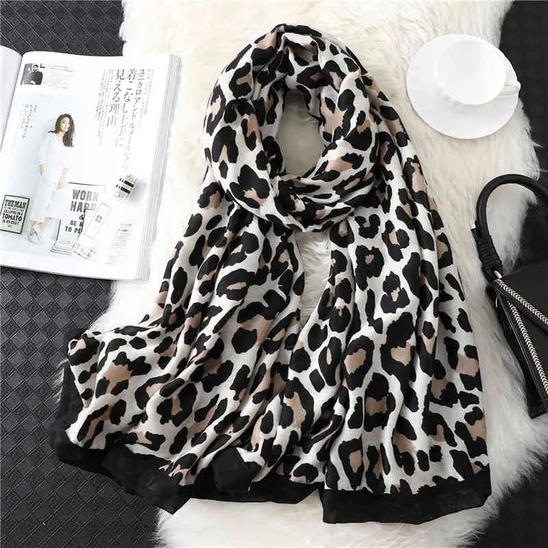 2021 дизайнерский бренд женщины шарф леопардовый принт хлопчатобумажный большой размер пашмина леди платки зима теплый живот животных шаблон ломарки хиджабсов