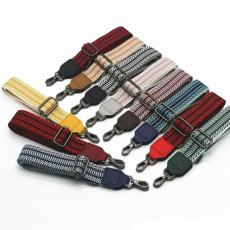 Tas onderdelen accessoires nylon kleurrijke print riem voor vrouwen verstelbare schouder messenger vervangende riemen handtas handvat ornamenten