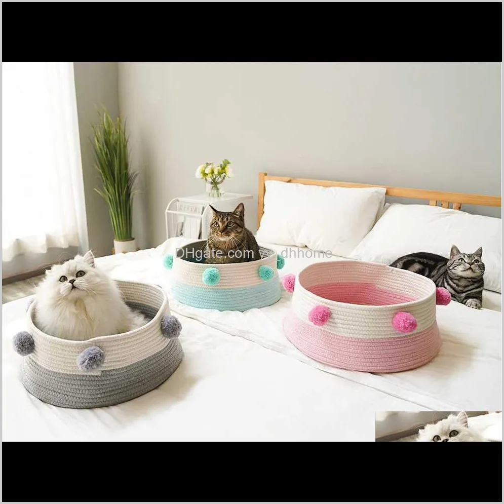 woven cat`s nest four seasons general net red cat`s bed cat house villa dog`s nest pet products
