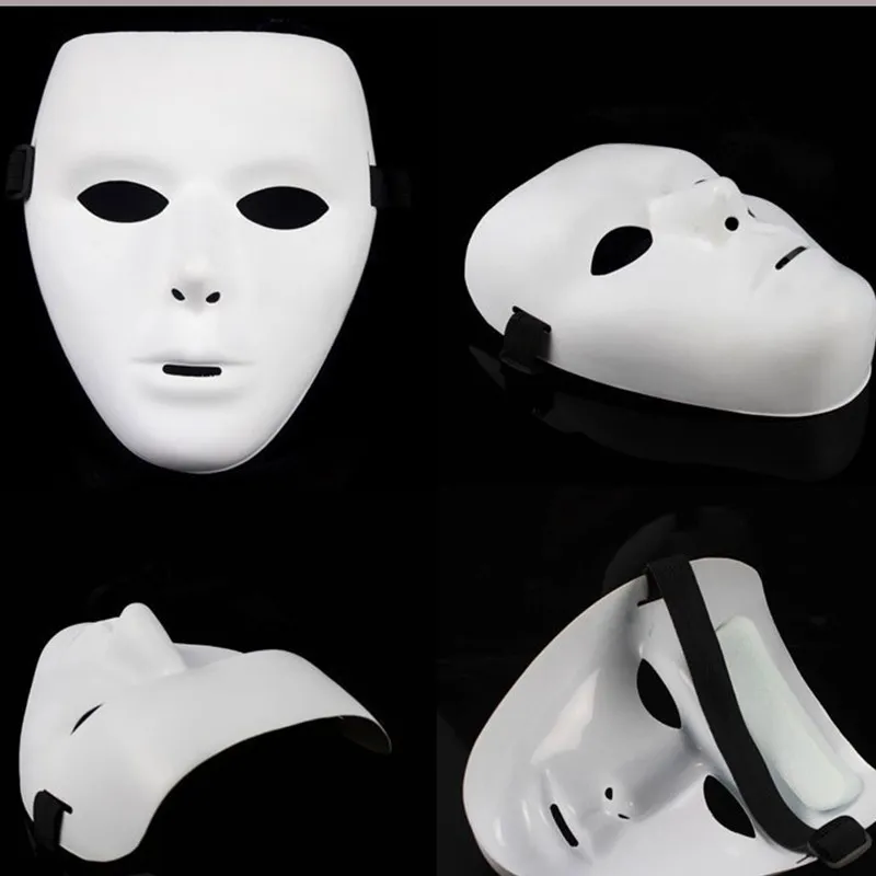 المصنع مباشرة Jabbawockeez الرقص PVC النقي الأبيض حفلة تنكرية حزب هالوين الهيب هوب أقنعة الذكور