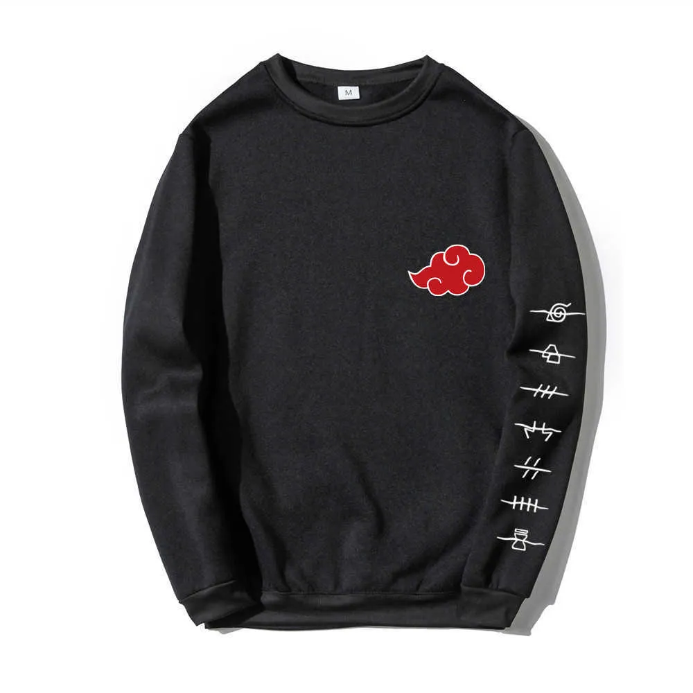 Novos 2 Peças Set Akatsuki Nuvem Símbolos Imprimir Hoodies +