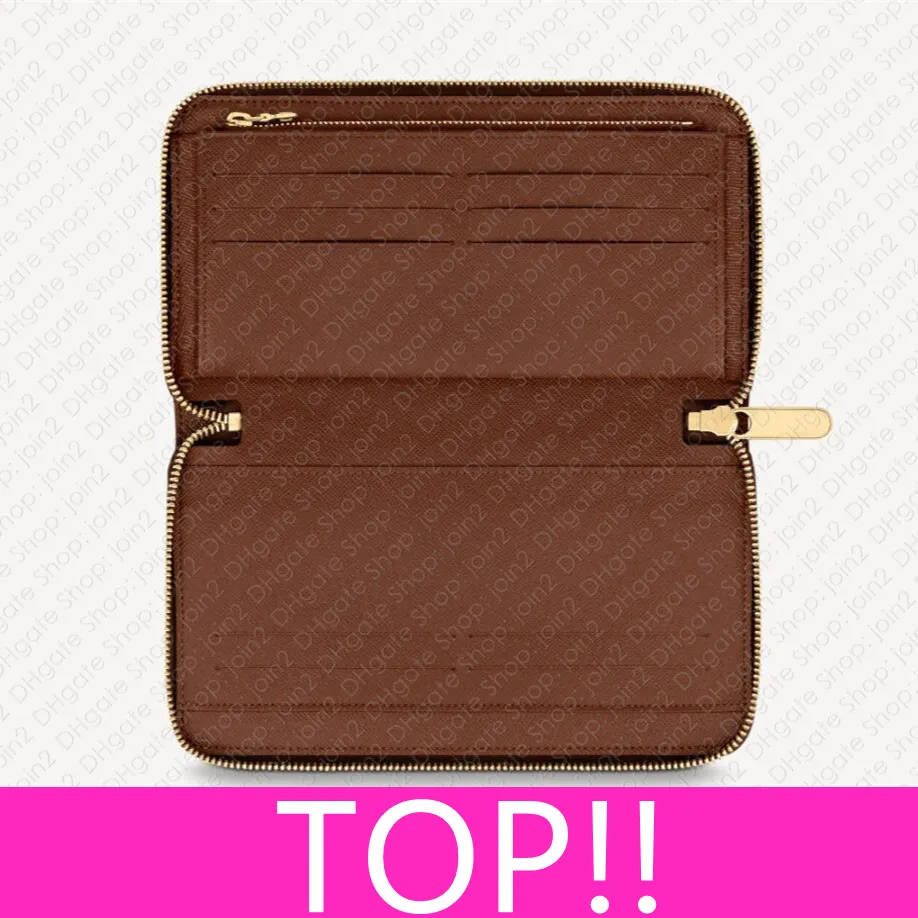 TOP. M62581 NewVersion Iconic ZIPPY ORGANIZER Bills Plane Ticket Wallet Designer Womens Mens Zipped Coin Purse Passport Card Checkbook