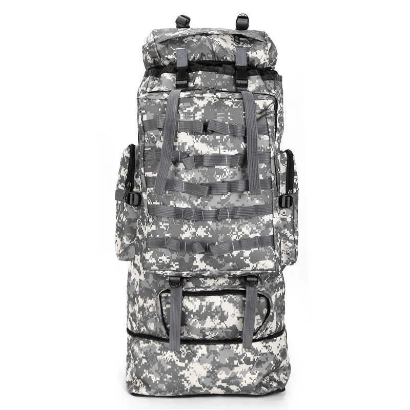 Hot 100L Large Capacity Outdoor Mountaineering Backpack Camping Hiking Military Molle Water-repellent Tactical Bag Adjustable Q0721