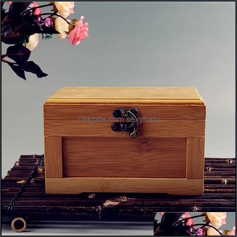 Jewelry Pouches, Bags Bamboo Craft Princess Korean Box Wooden Storage Collection Gift