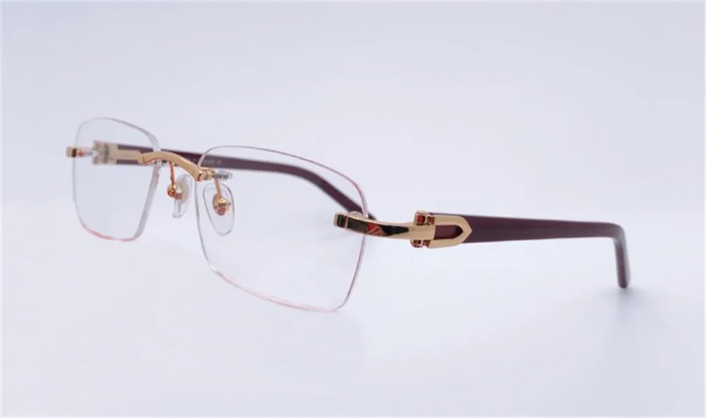 新しいファッションデザイン光学メガネ0048スクエアフレームリジェットシンプルなビジネススタイルの透明なレンズは処方クリアレンズです