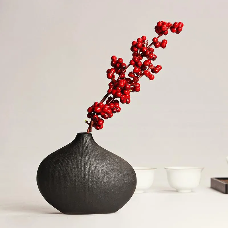 Vasi Vaso piccolo in ceramica Semplice INS Nordic Gradient Soggiorno a bocca fine per la disposizione dei fiori Decorazione di fiori secchi freschi