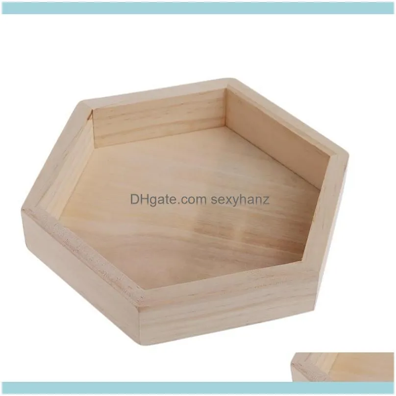 Wooden Necklace Jewelry Display Tray Case Holder Rack Hexagon Storage Box Pouches, Bags
