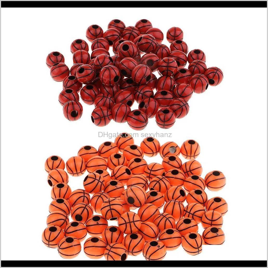 wholesale 120pcs 12mm resin spacer loose beads decorative basketball beads for diy findings crafts