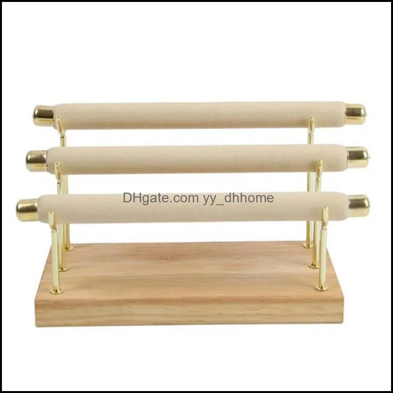 Jewelry Pouches, Bags 2 Pcs Wooden Display Stand Ring Holder Tool, 33.5 X 5 20cm & 19 10 12cm