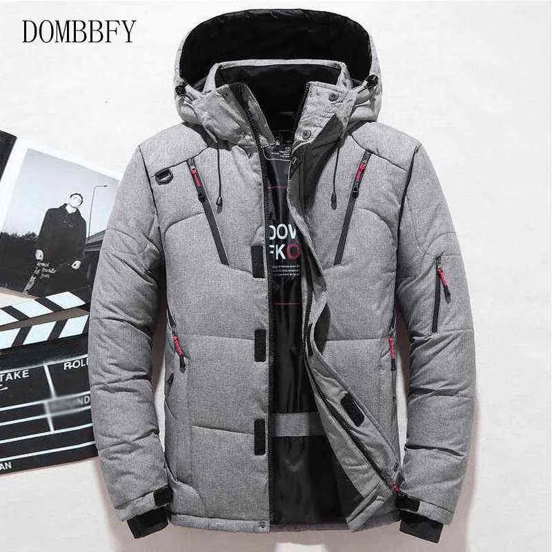 Doudoune mâle hiver Parkas hommes blanc canard doudoune à capuche en plein air automne épais chaud rembourré neige manteaux décontractés vêtements d'extérieur 4XL Y1103